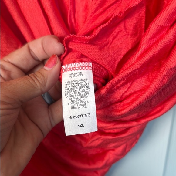 Celeste Red Drape Tunic Top - Picture 4 of 4